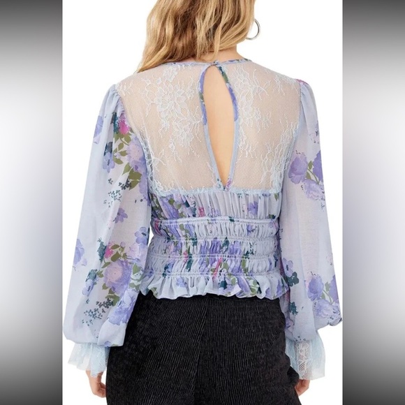 FP Movement by Free People Purple Lace Fitted Blouse NWT 128.00 - Picture 2 of 13